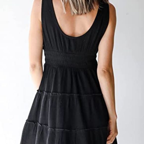 FARYSAYS Summer Dresses for Women Sleeveless Button Down Smocked Elastic Dress - Picture 4 of 7